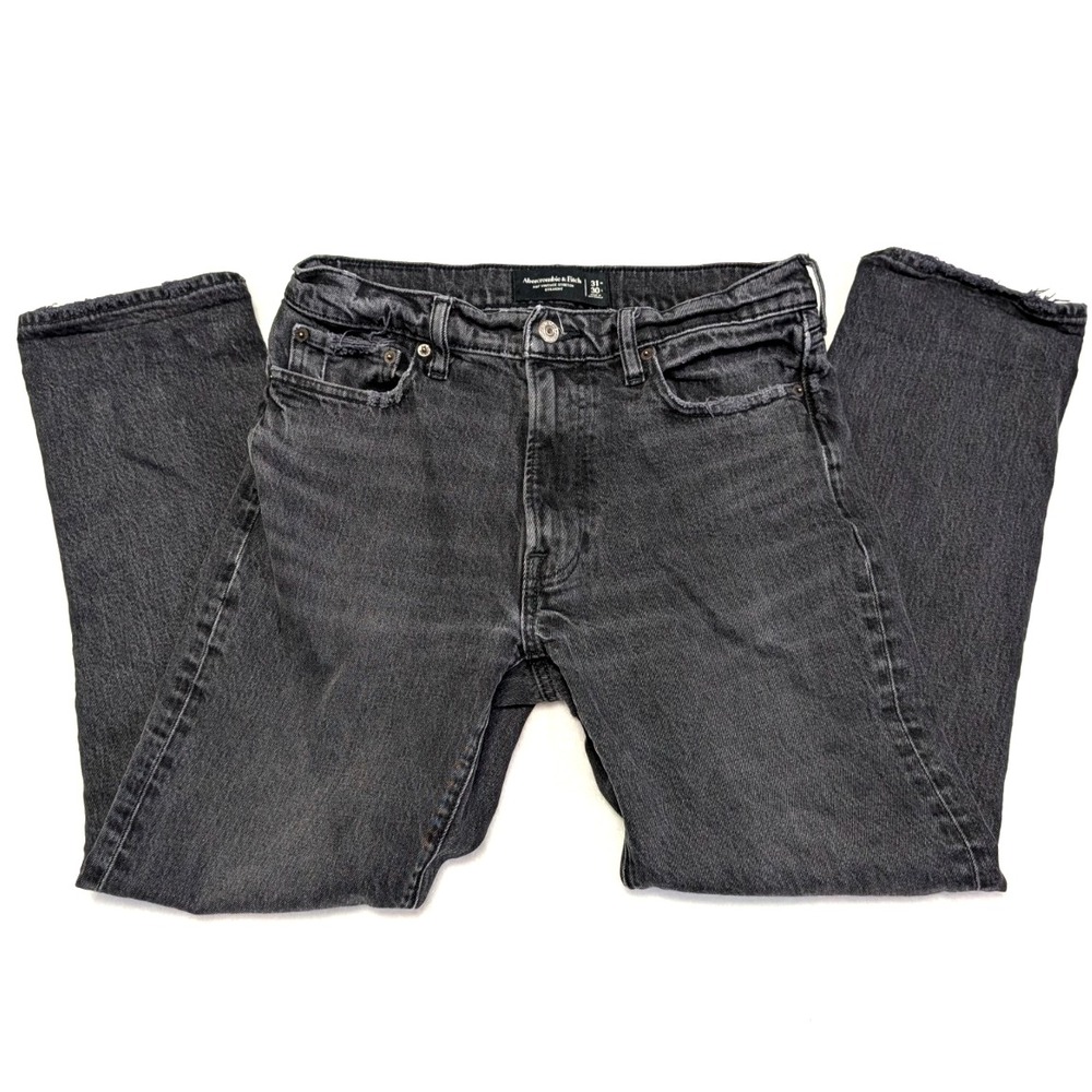 Vintage 90's Abercrombie & Fitch Jeans Mens 31x30 Black Stretch Straight Leg